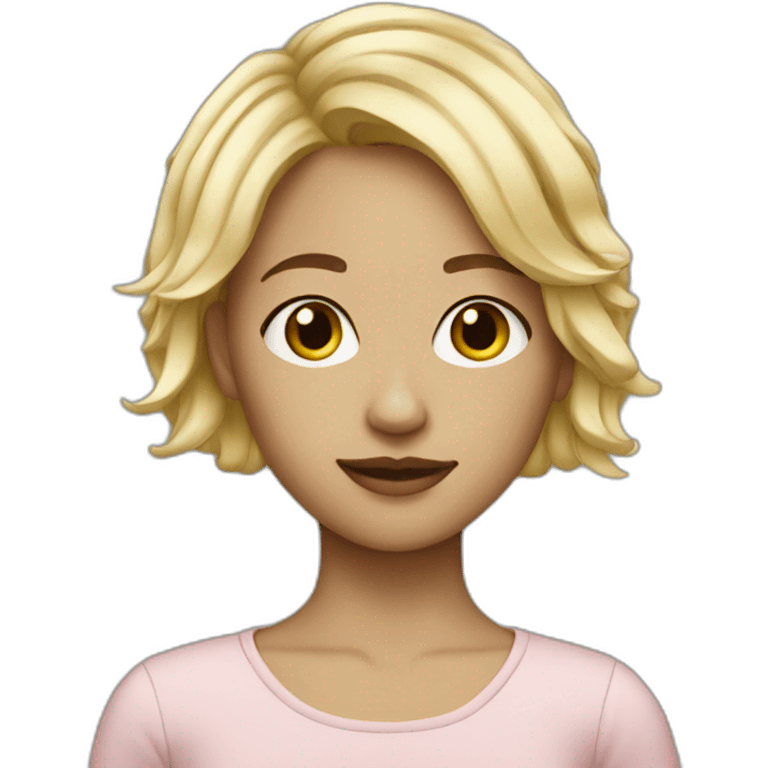 artist blond girl short hair emoji