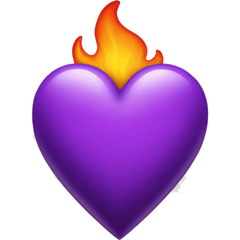 Purple heart with fire emoji