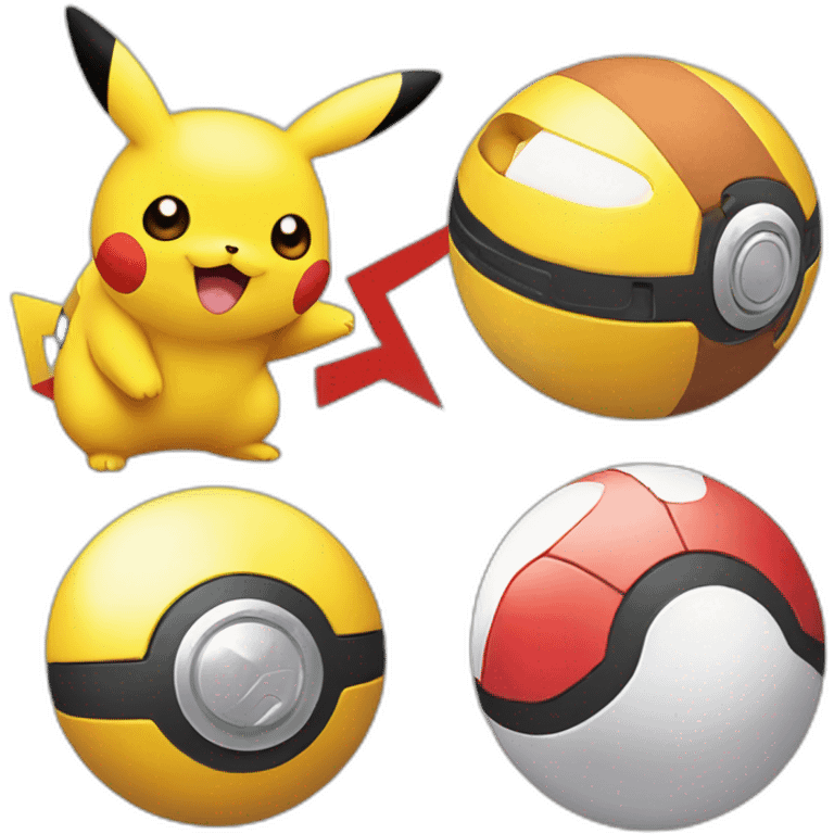 pokeball with a pikachu emoji