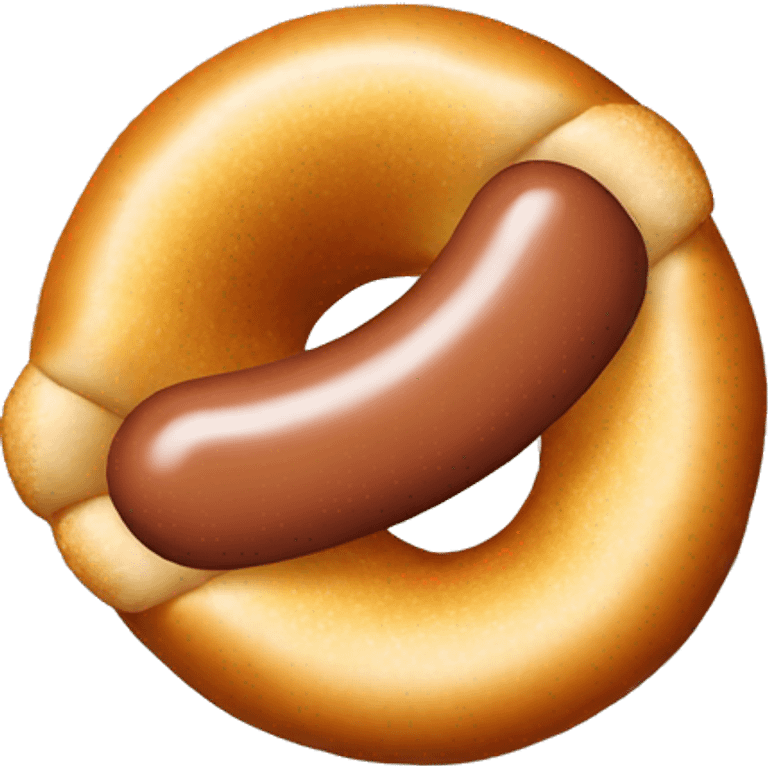 Hot dog inside donut hole emoji