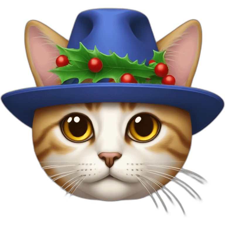 Gato con sombrero de navidad  emoji