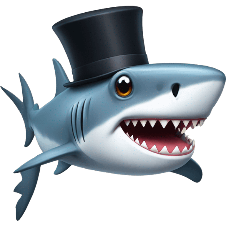 Shark with a top hat emoji