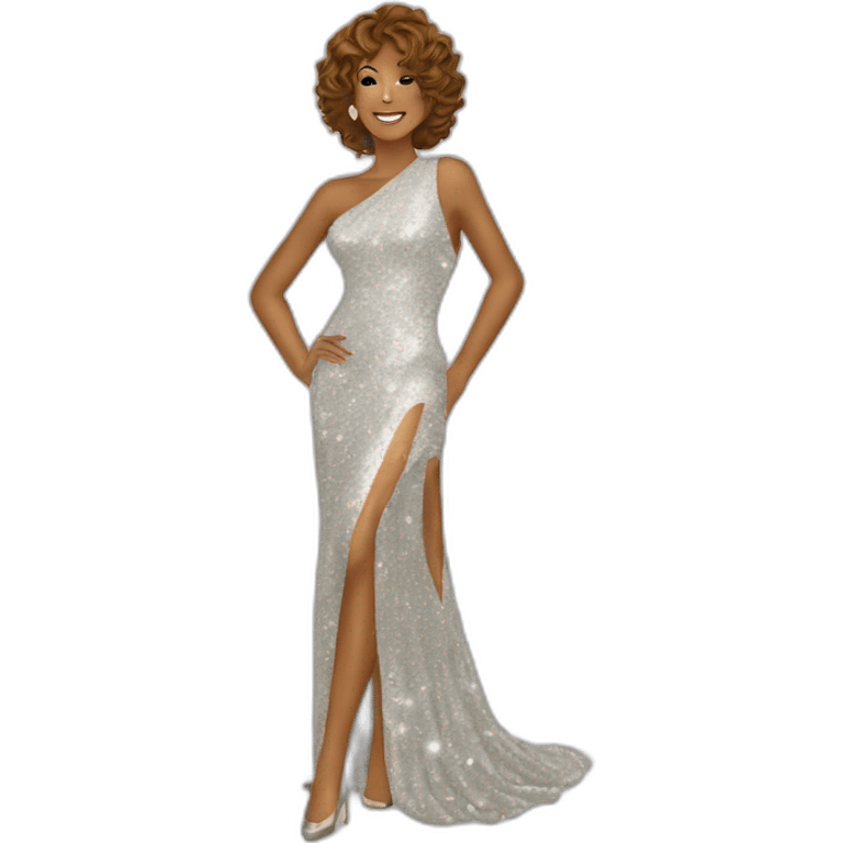 Whitney Houston in glitter dress emoji