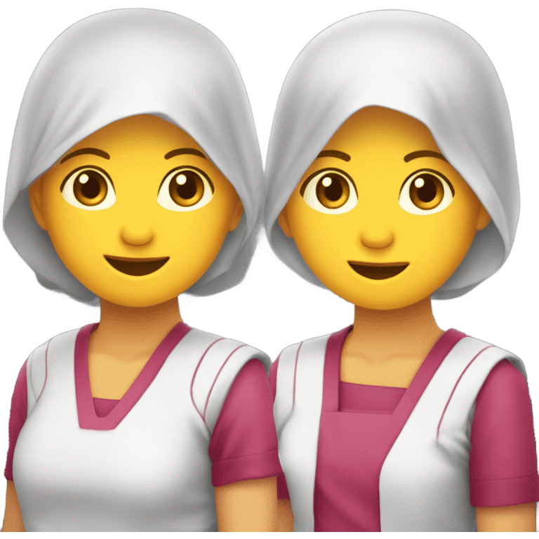 Seorang anak perempuan yang berkulit kuning langsat dengan pita di dekat dahi nya emoji