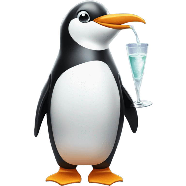 Penguin with a martini emoji