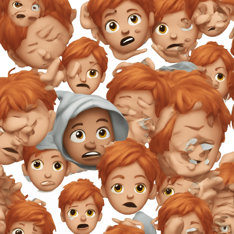 Sick red hair toddler boy emoji