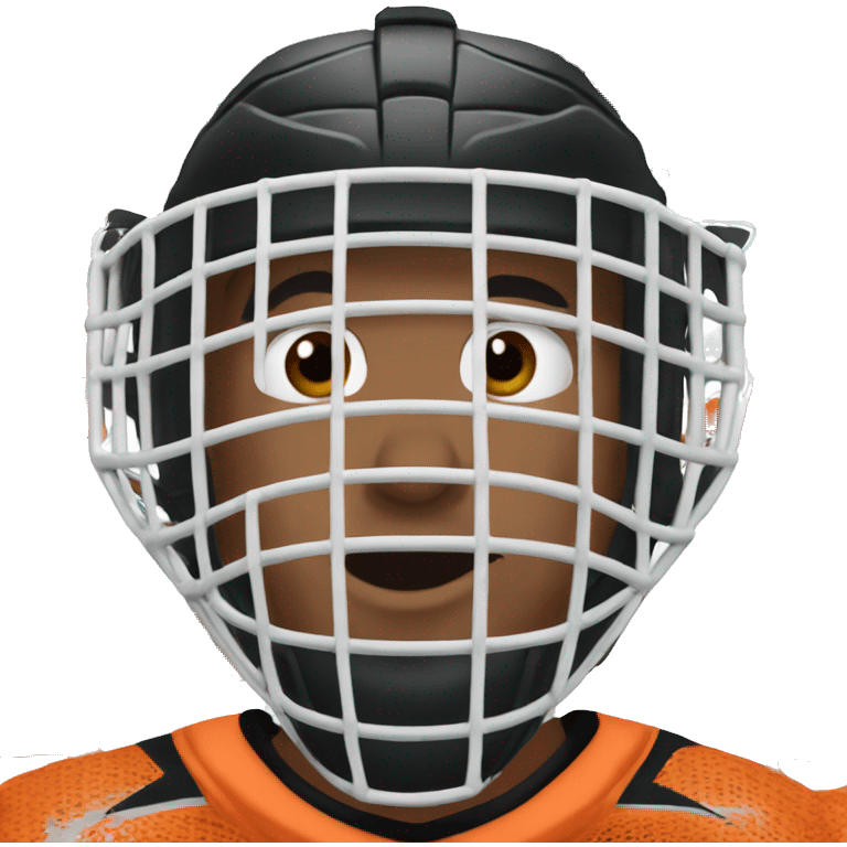 Flyers goalie in net with big muscles emoji