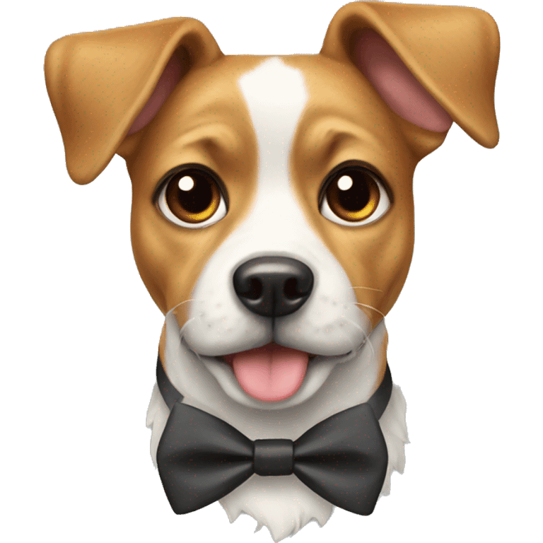 Dog wearing a bow tie emoji