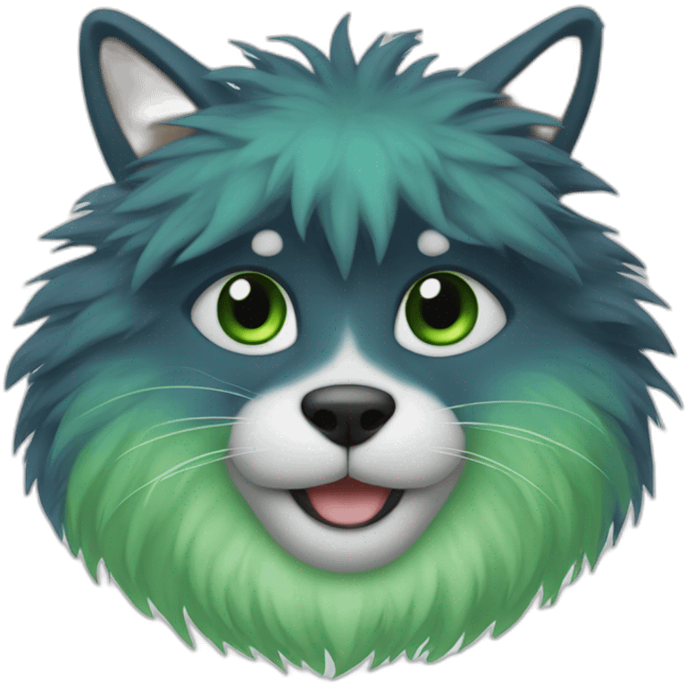 Furry bleu et vert emoji