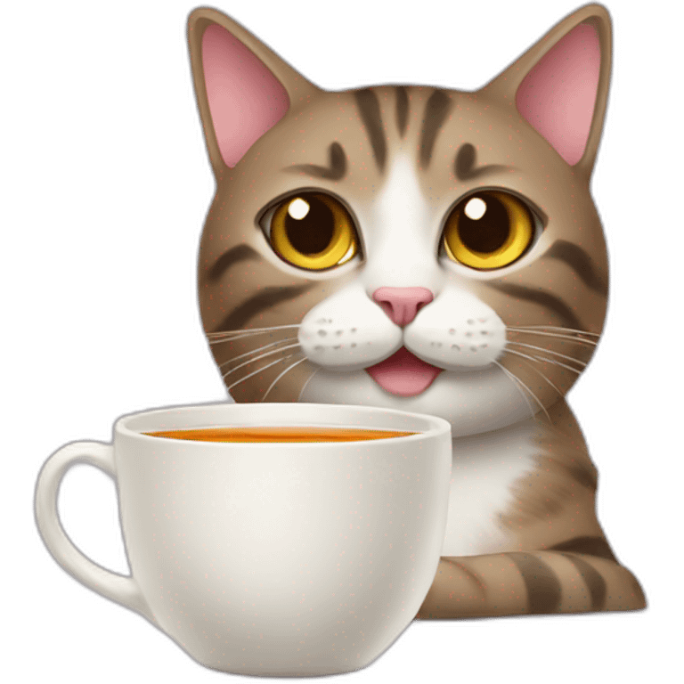 cat with tea emoji