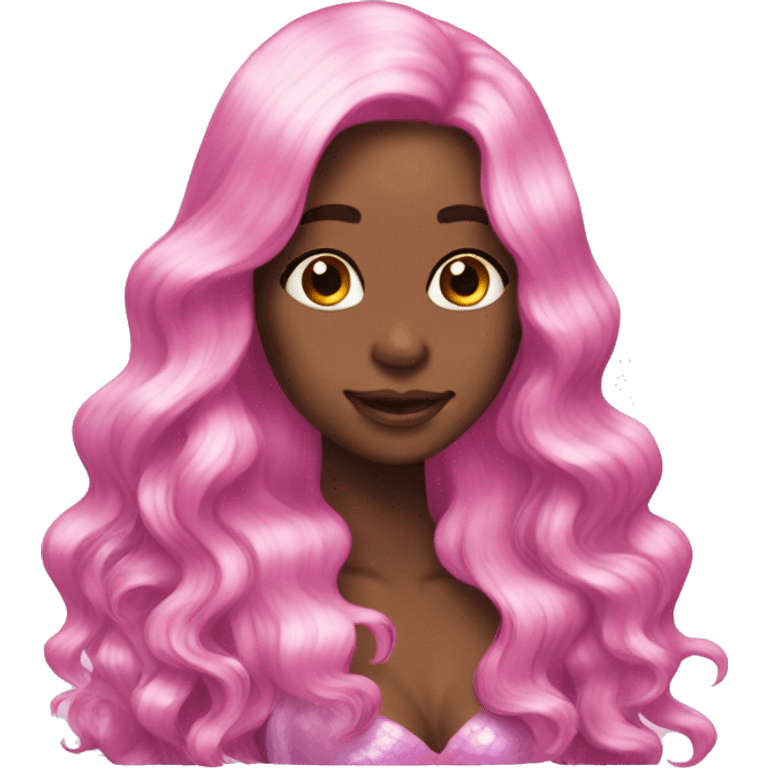 Iridescent mermaid long hair pink emoji