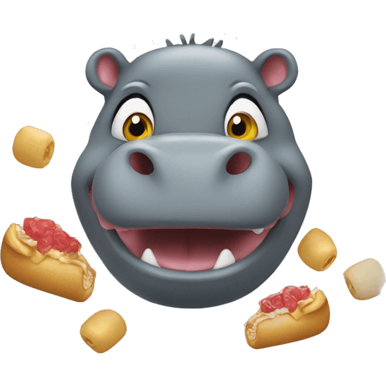 extremely hungry hungry hippo eating hungry  emoji