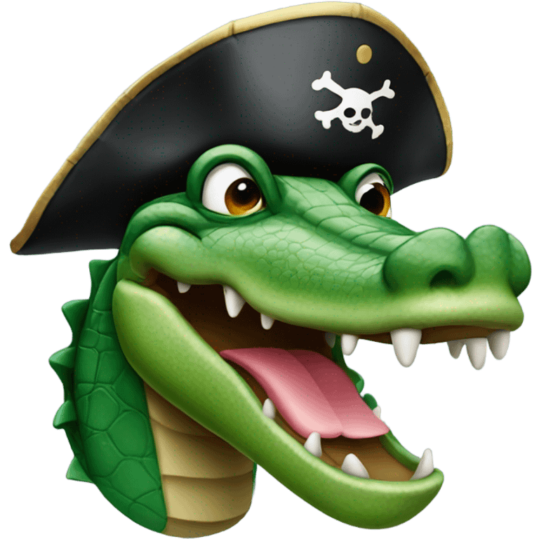 Alligator with a pirate hat emoji