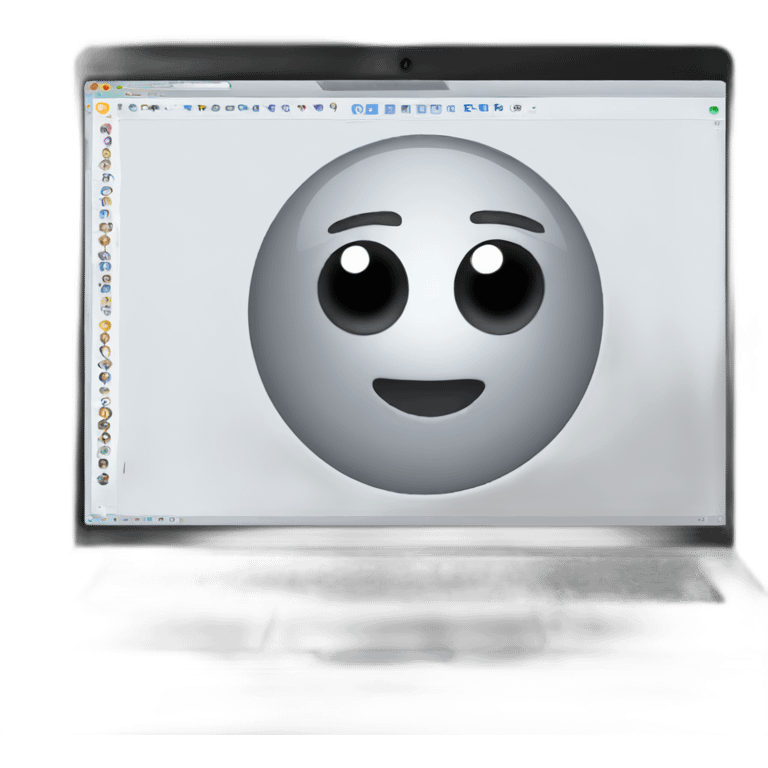 Computer with zoom meeting emoji