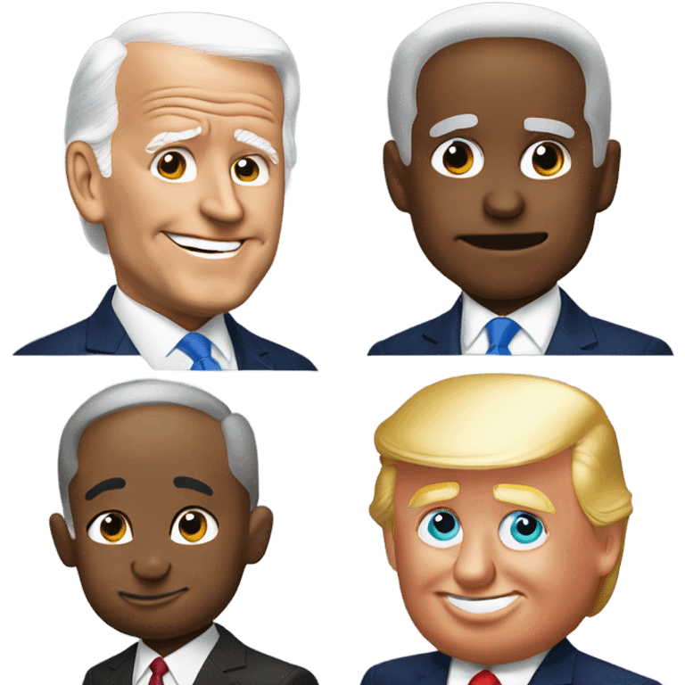 Joe Biden blowing a kiss to Donald trump emoji