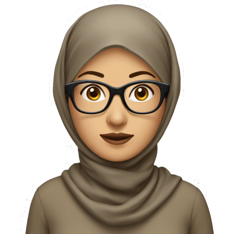 Create a photo of a woman with a headscarf and glasses emoji