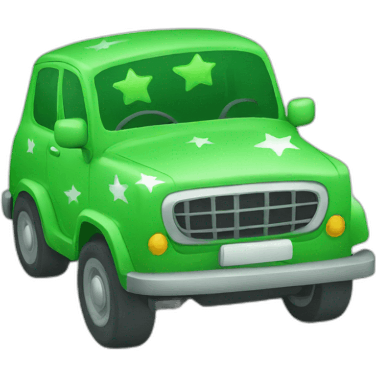 Car with green stars emoji