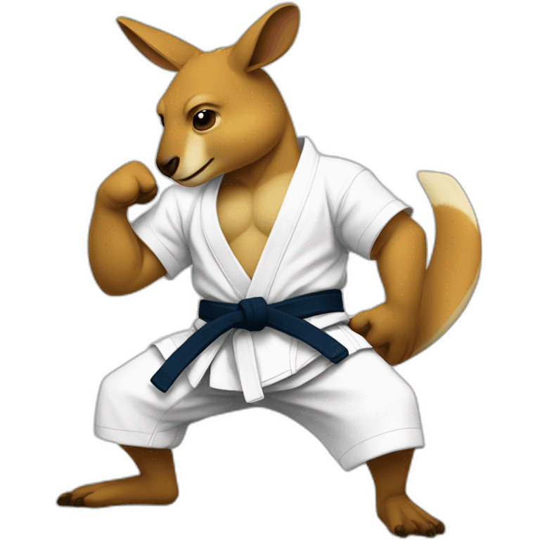 buff kangaroo doing Brazilian jiu-jitsu emoji