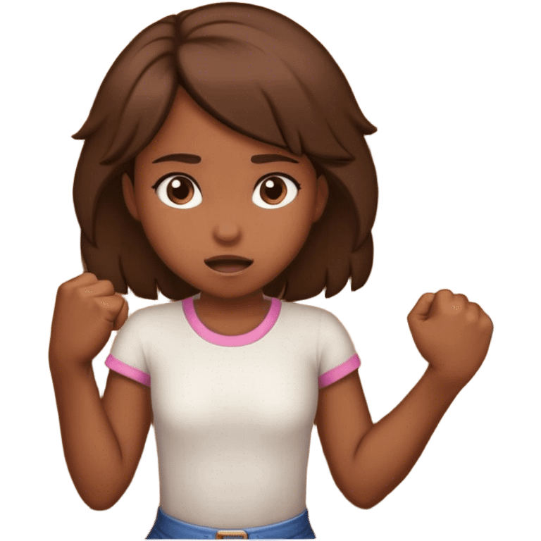 Girl knocking on door with closed fist  emoji