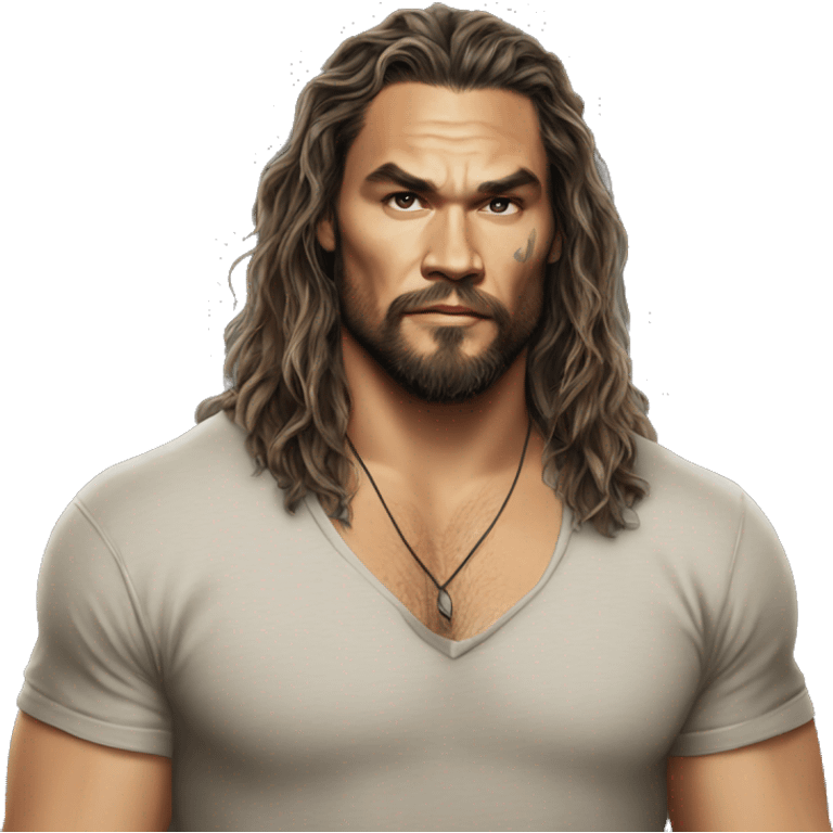 realistic jason momoa wearing tee emoji