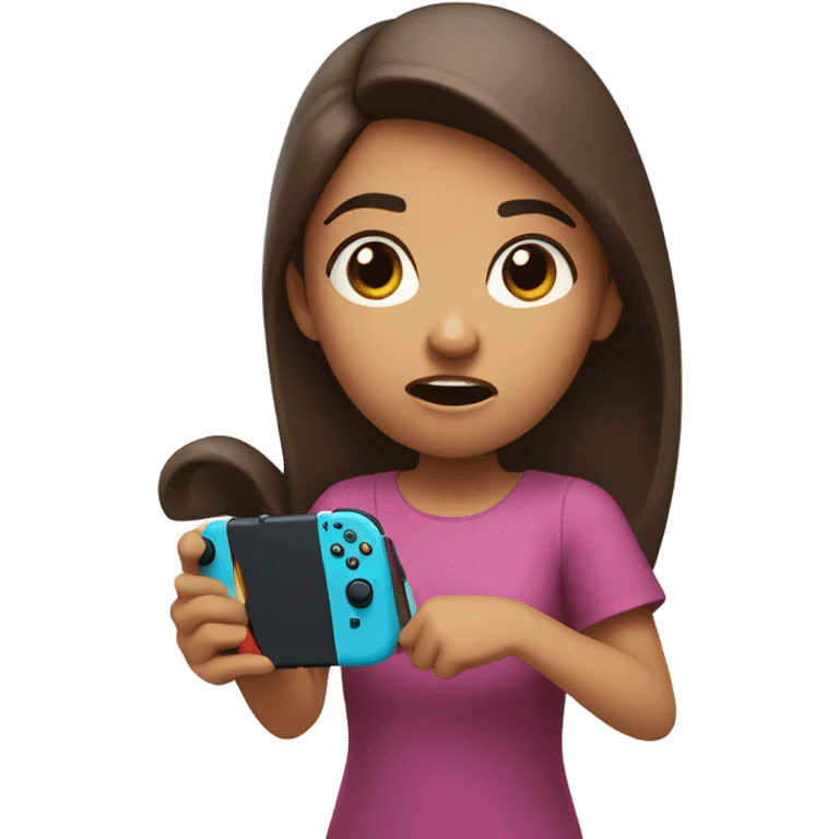 Girl mad at Nintendo switch emoji