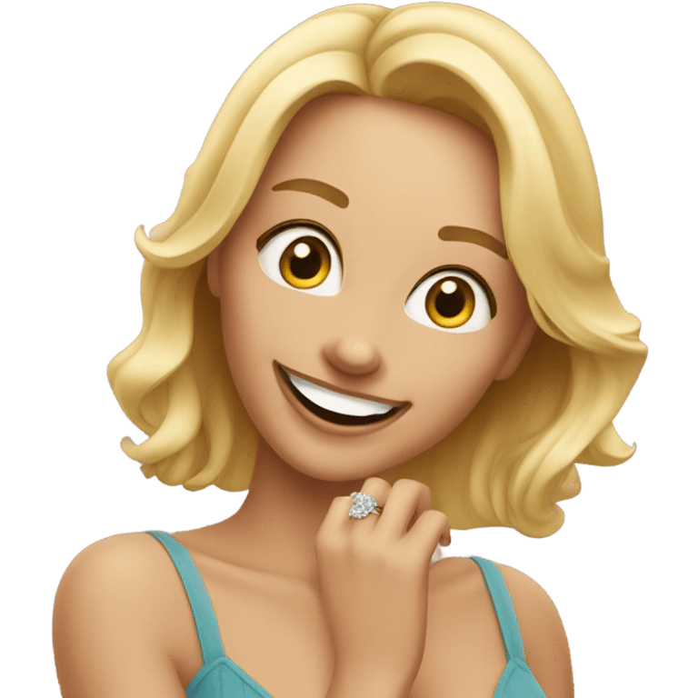 blonde woman engaged emoji