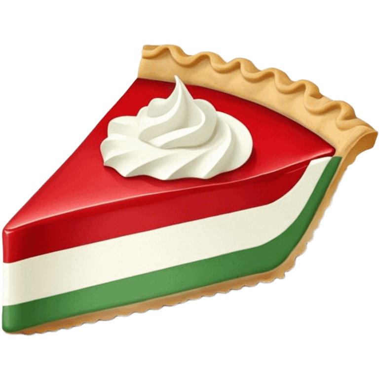 A piece of pie with filling in the colours of the Greenlandic flag emoji