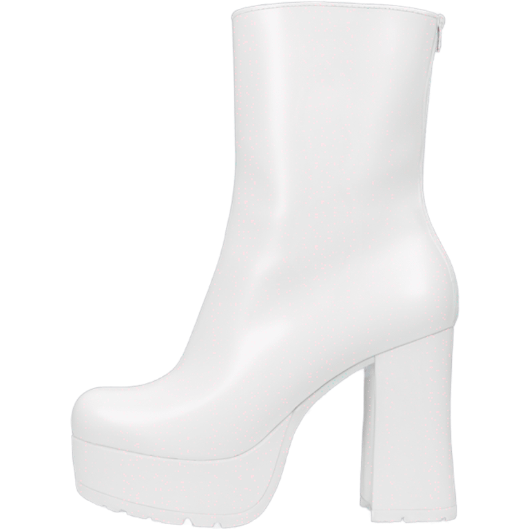 White platform Gogo boots emoji