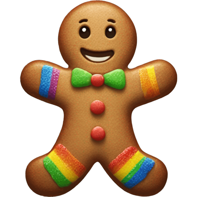 Rainbow gingerbread man emoji