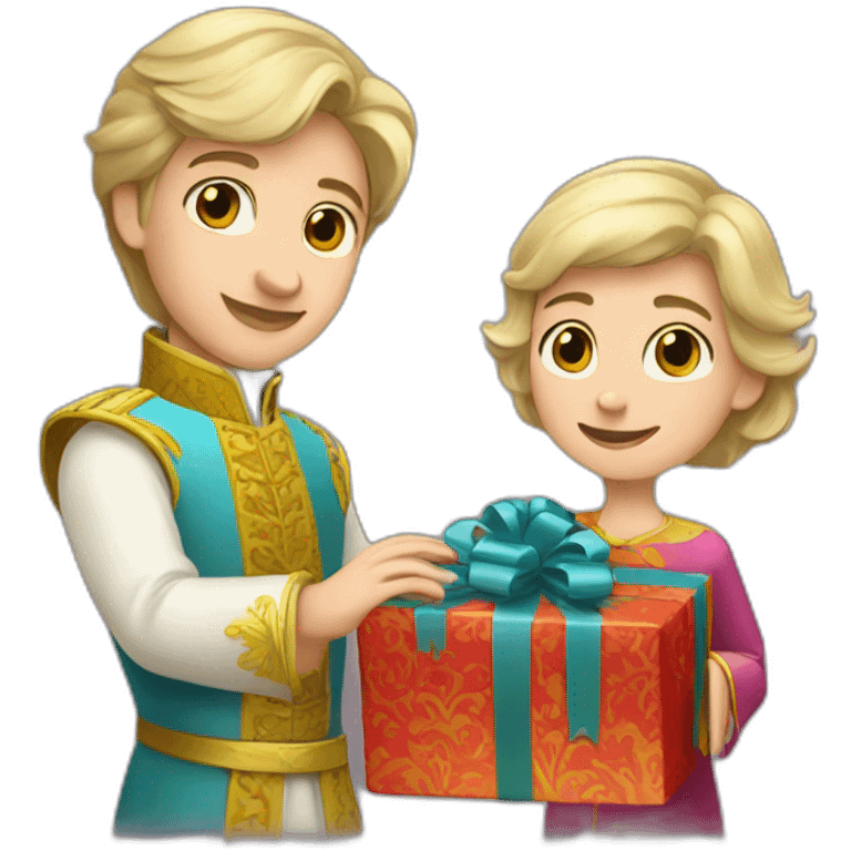 Prince Vladimir giving a gift emoji