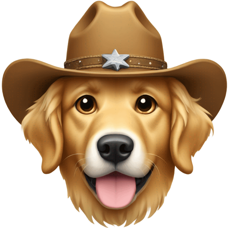 Golden retriever with cowboy hat emoji