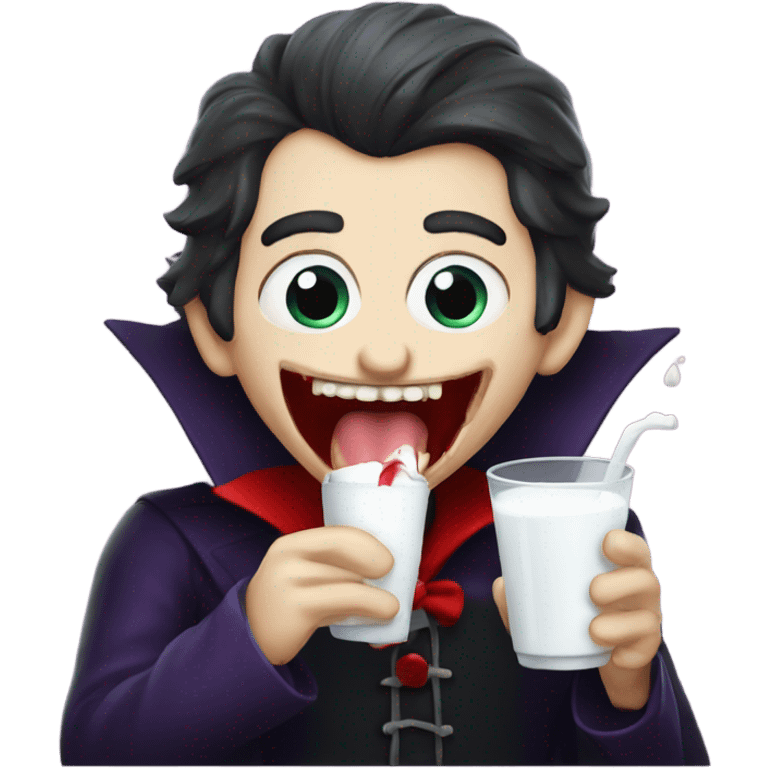 Vampire drinking milk emoji