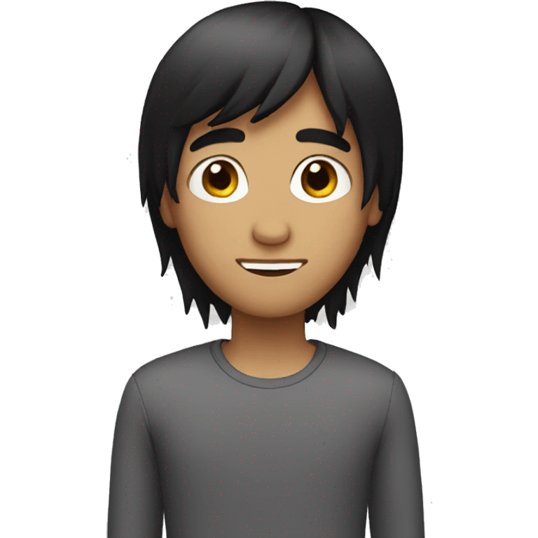 boy with long black straight hair emoji