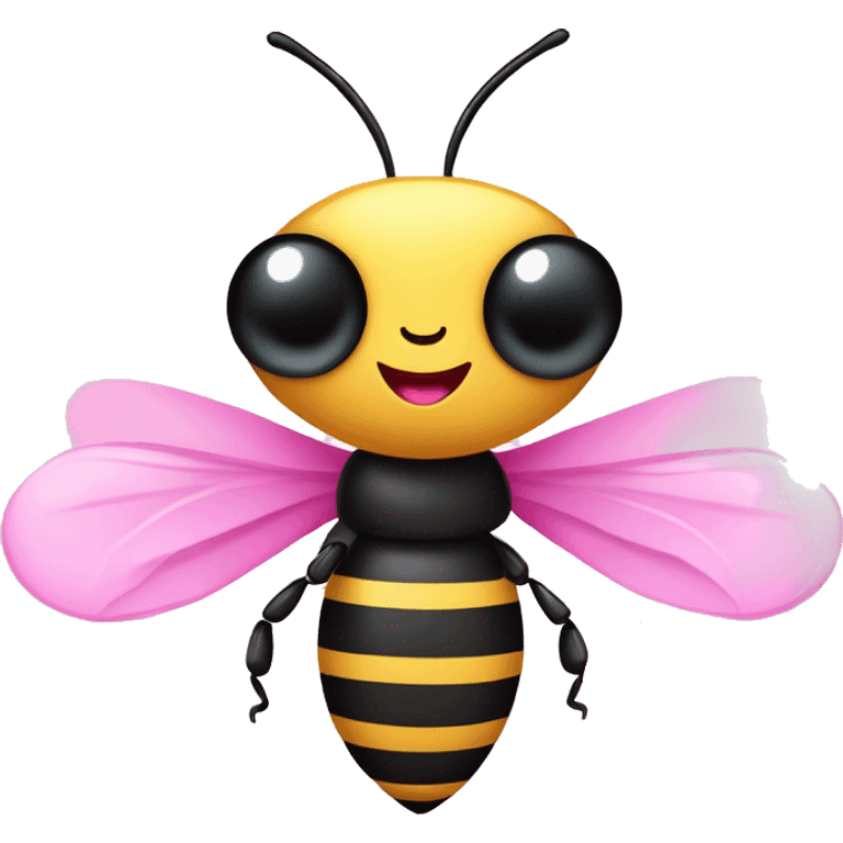 coquette bee with pink bow emoji