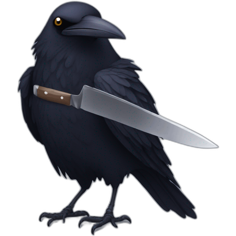 Raven with a knife emoji