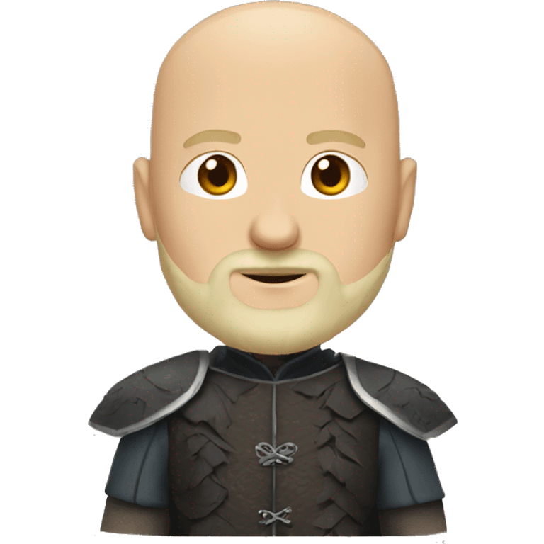 Bald man with blonde beard in game of thrones outfit  emoji