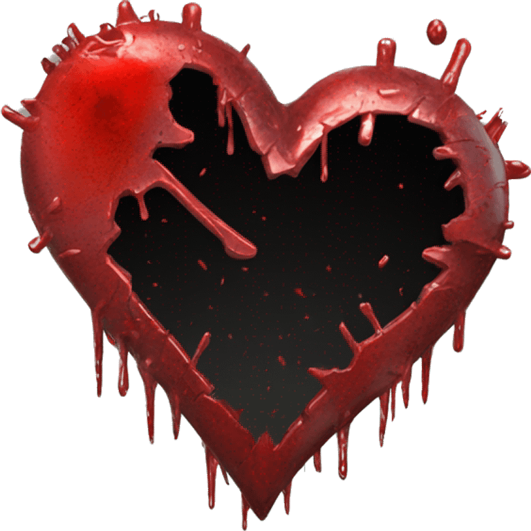 bloody broken heart for cyberpunk augmented reality overlay emoji