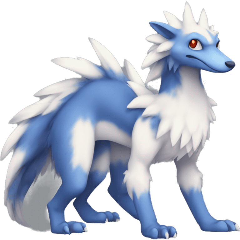 Cute Lombax-Sergal-Vernid-Fakemon full body  emoji