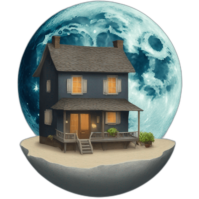 Maison sur la lune emoji