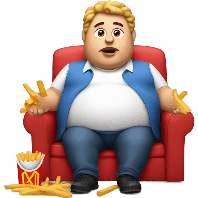 fat guy with fries emoji