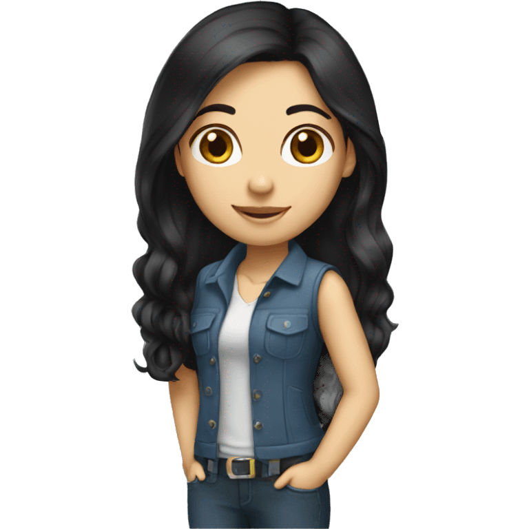 brunette girl long black hair engineer  emoji