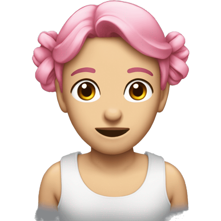 Audífonos con moño rosa emoji