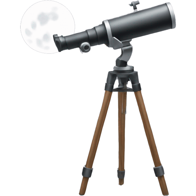 Telescope with moon emoji