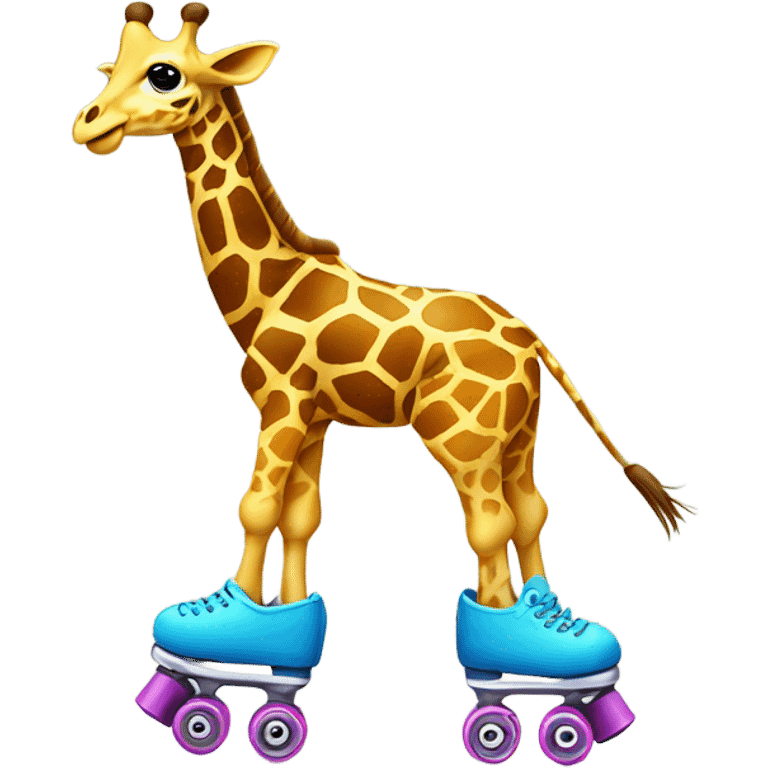 Giraffe on roller skates  emoji