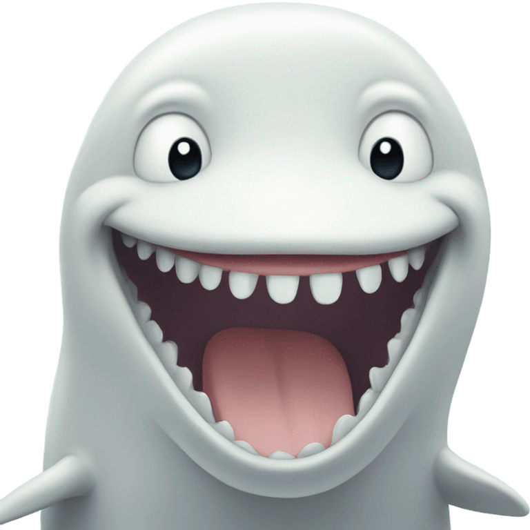 white whale , open mouth emoji