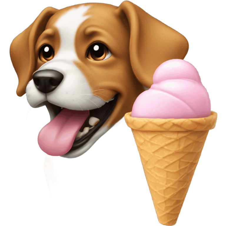 Dog eating ice cream emoji