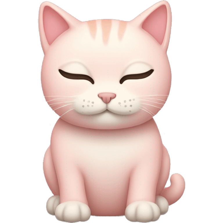 light pink cat, closed eyes emoji