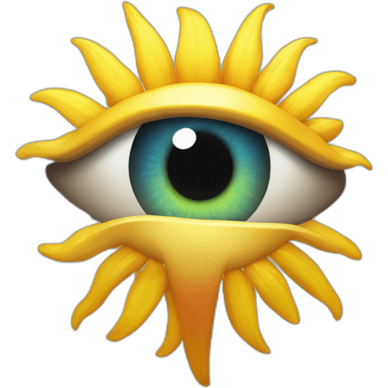 an eye with sun iris emoji