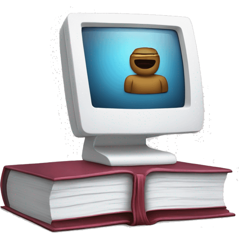 iMac with book emoji