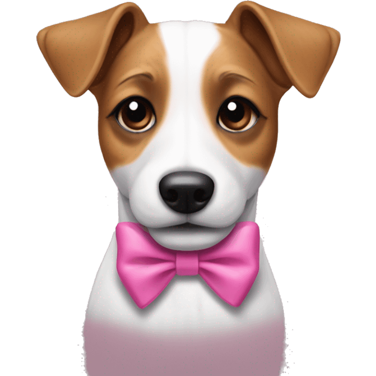 jack russell with a pink bow  emoji